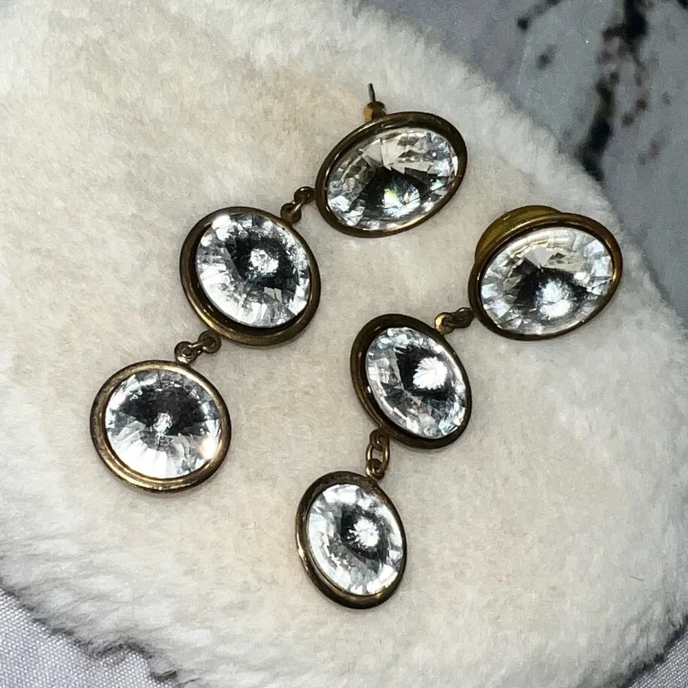 Elegant Gold and‎ Silver Drop Earrings